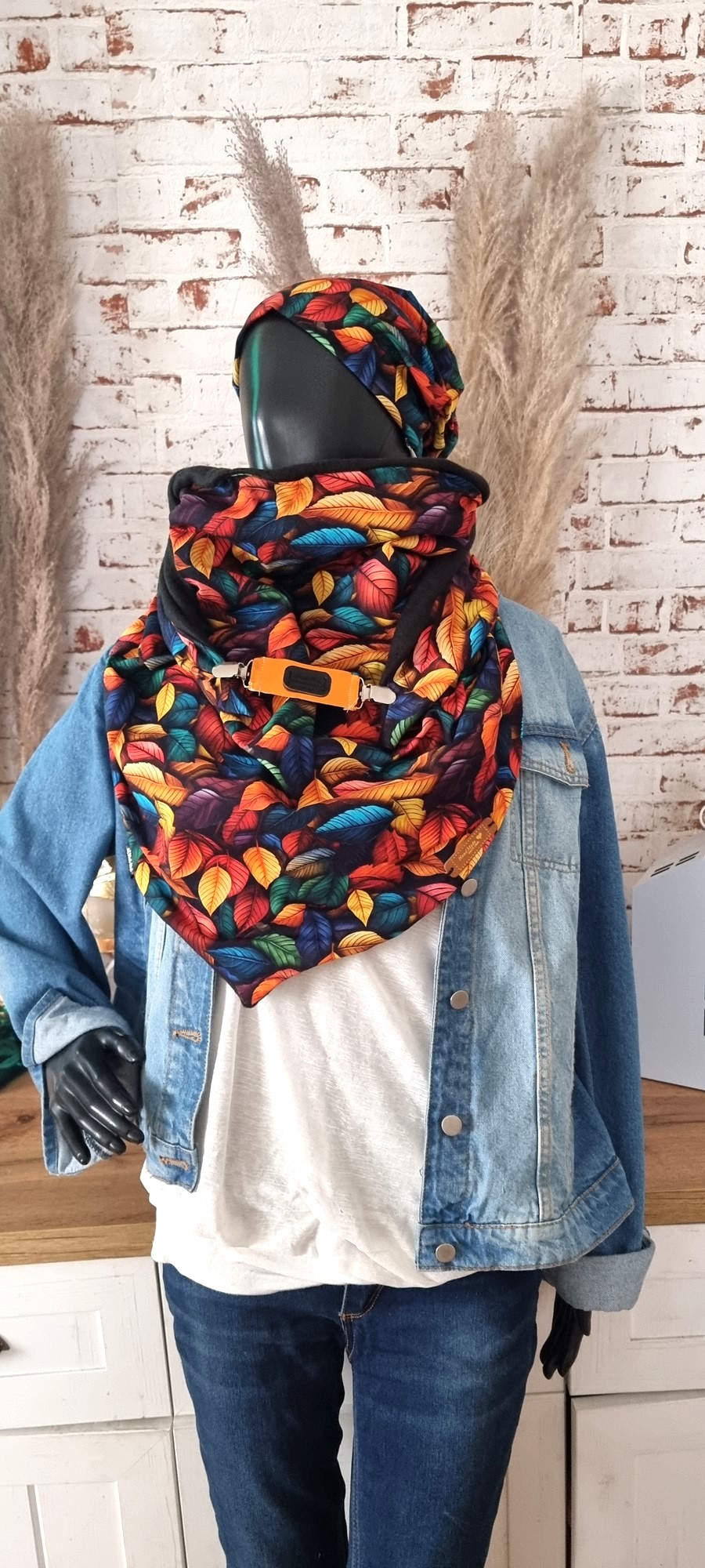 HANDMADE MAXI ŠÁTEK BAREVNÉ LISTY