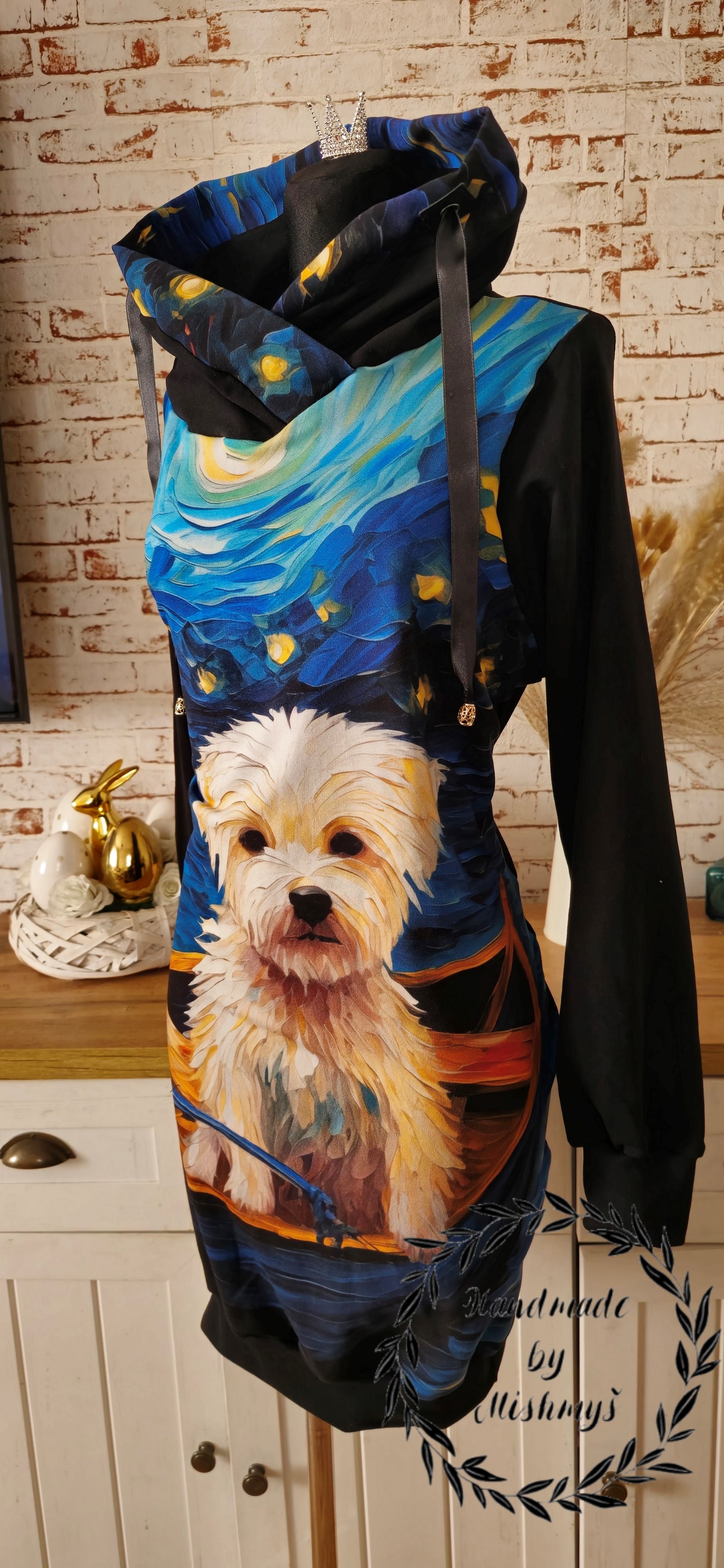 HANDMADE MIKINOVÉ ŠATY PEJSEK VEL.50 - 52 / XXXXL