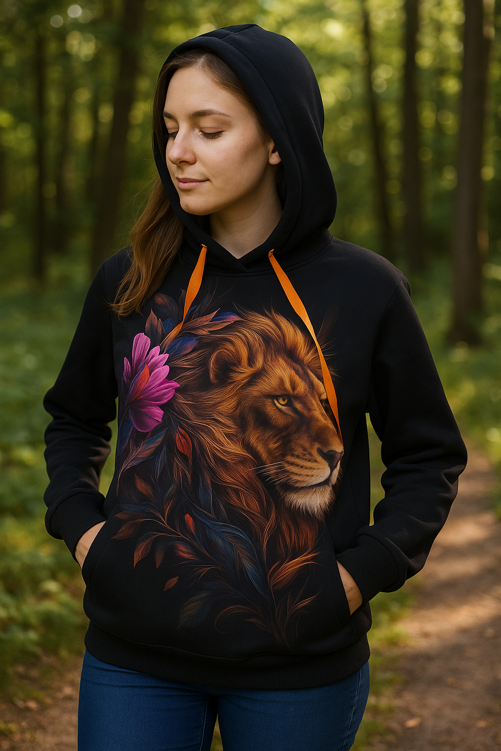 DÁMSKÁ HANDMADE MIKINA LEV VEL.48 - 50 / XXXL