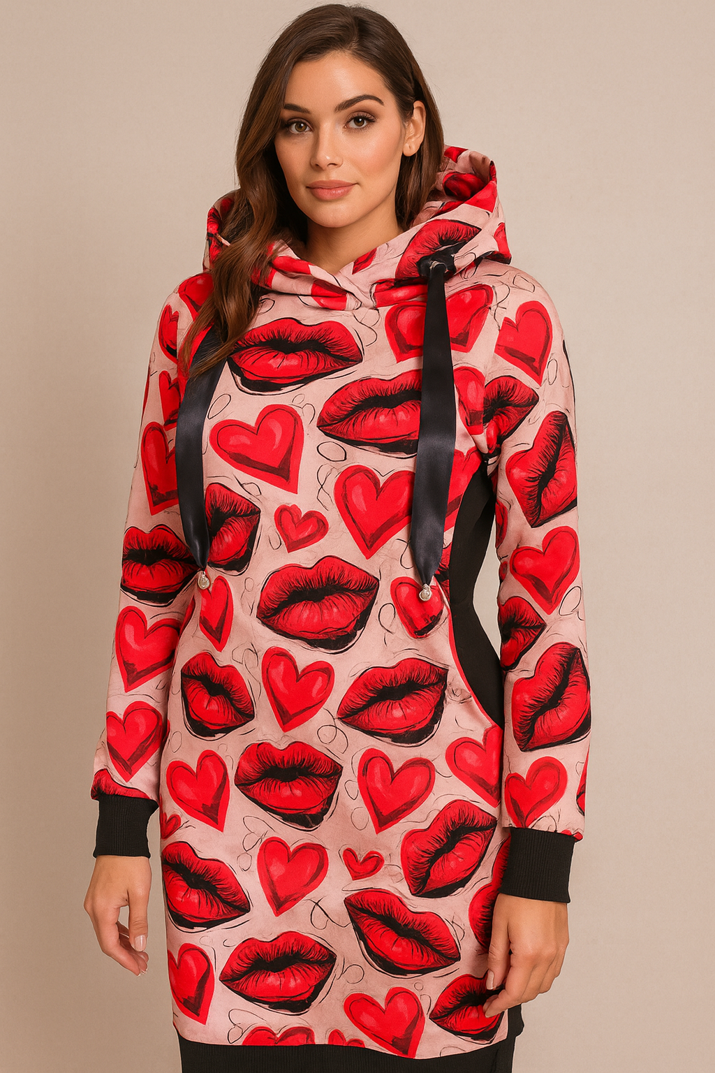 HANDMADE MIKINOVÉ ŠATY KISS VEL. 44-46 / XXL