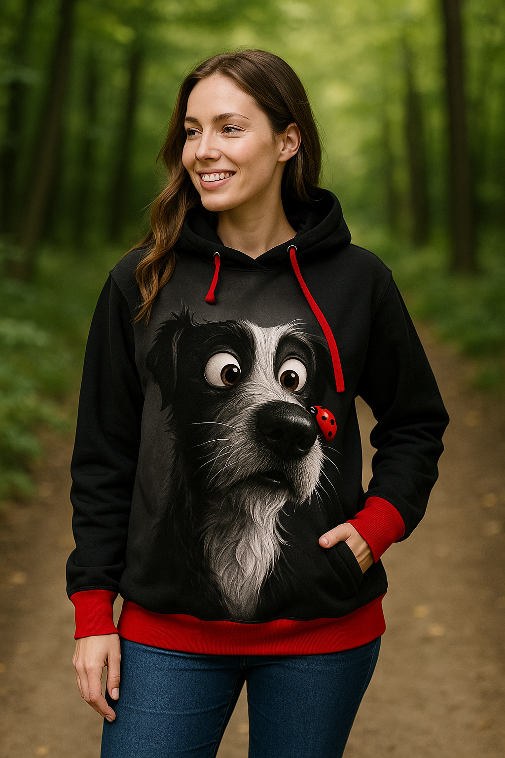 DÁMSKÁ HANDMADE MIKINA PEJSEK VEL.44-46 / XXL
