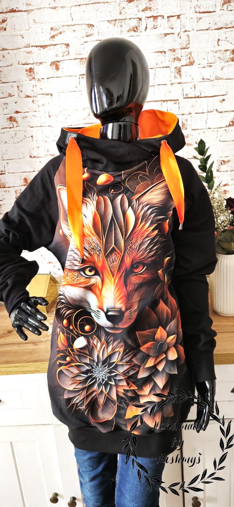 DÁMSKÁ HANDMADE MIKINA LIŠKA VEL.44-46 / XXL