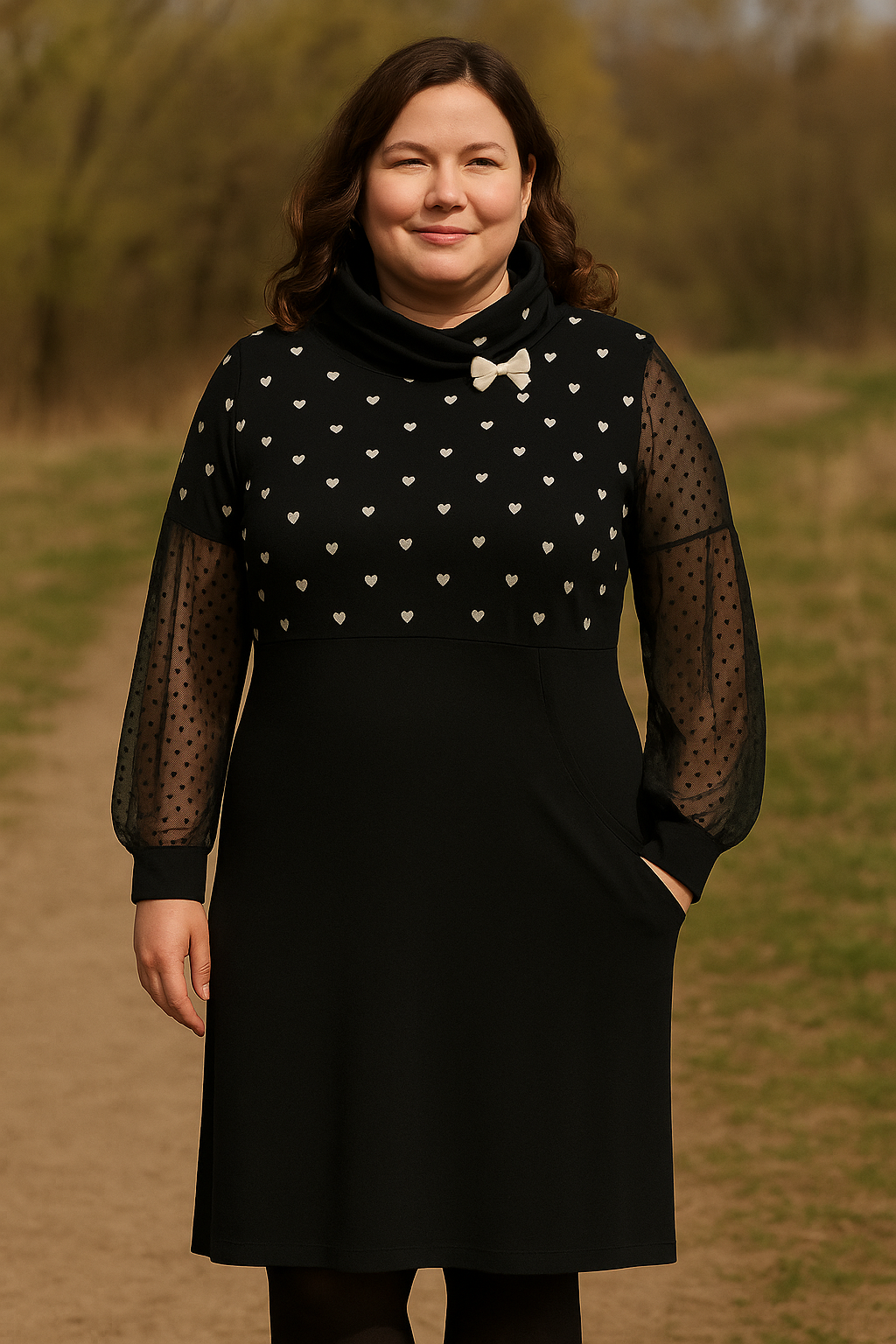 DÁMSKÉ HANDMADE MIKINOVÉ ŠATY AUDREY ZLATÁ SRDÍČKA VEL.50-52