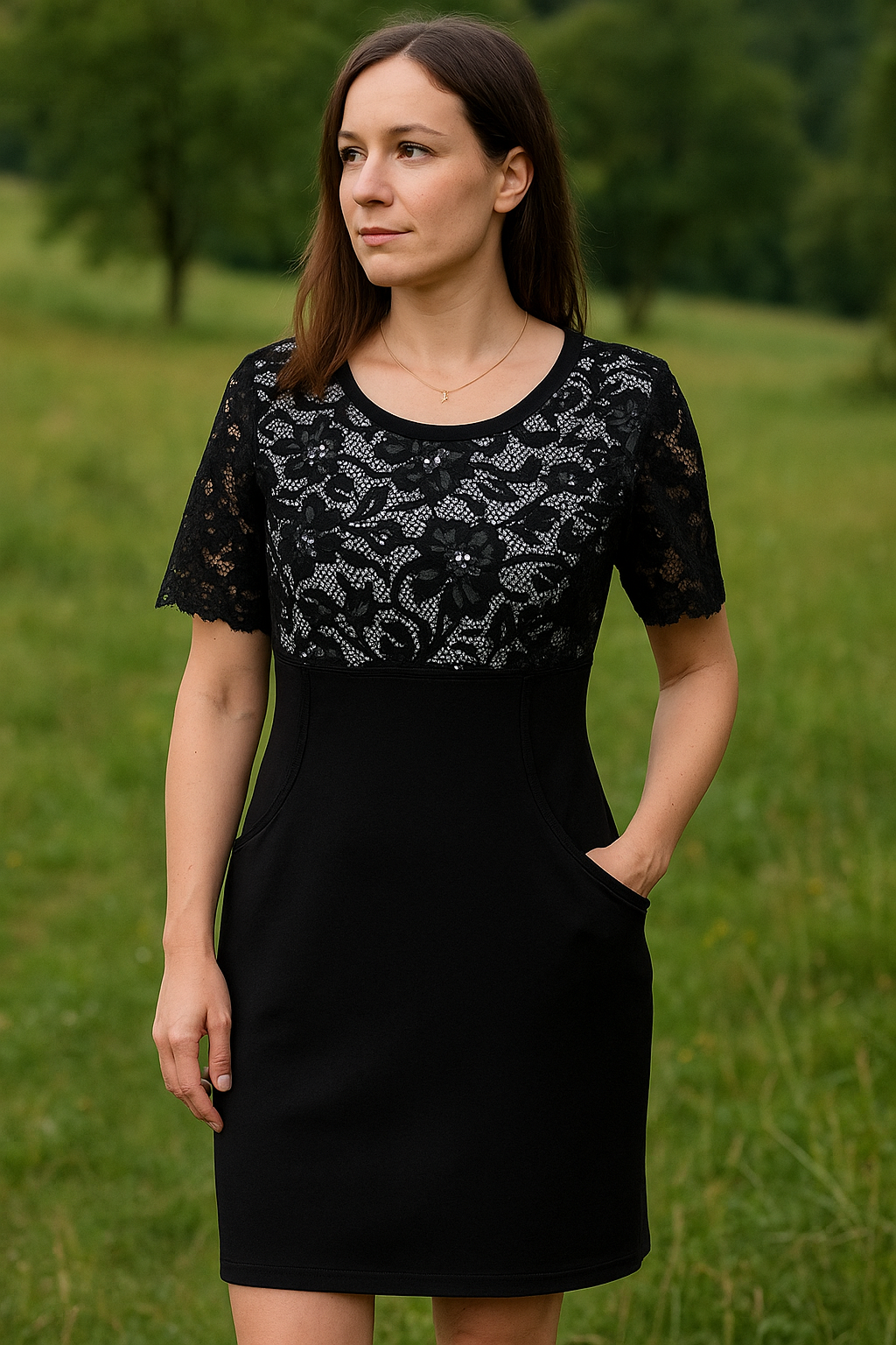 DÁMSKÉ HANDMADE  AUDREY ŠATY KRAJKA VEL.44-46