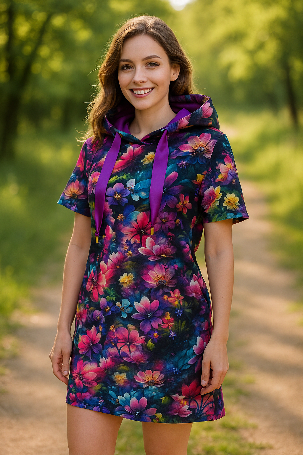DÁMSKÉ HANDMADE ÚPLETOVÉ ŠATY LETNÍ KVĚTY VEL.48-50