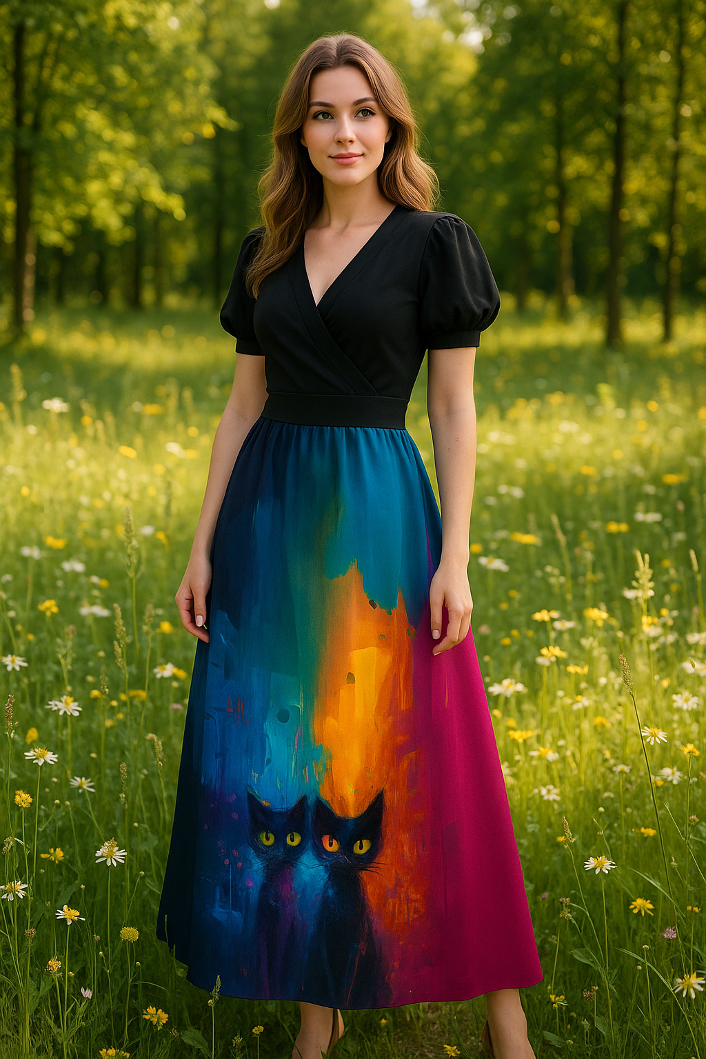 DÁMSKÉ HANDMADE ŠATY MARYLYN DLOUHÉ KOČKY VEL.44-46