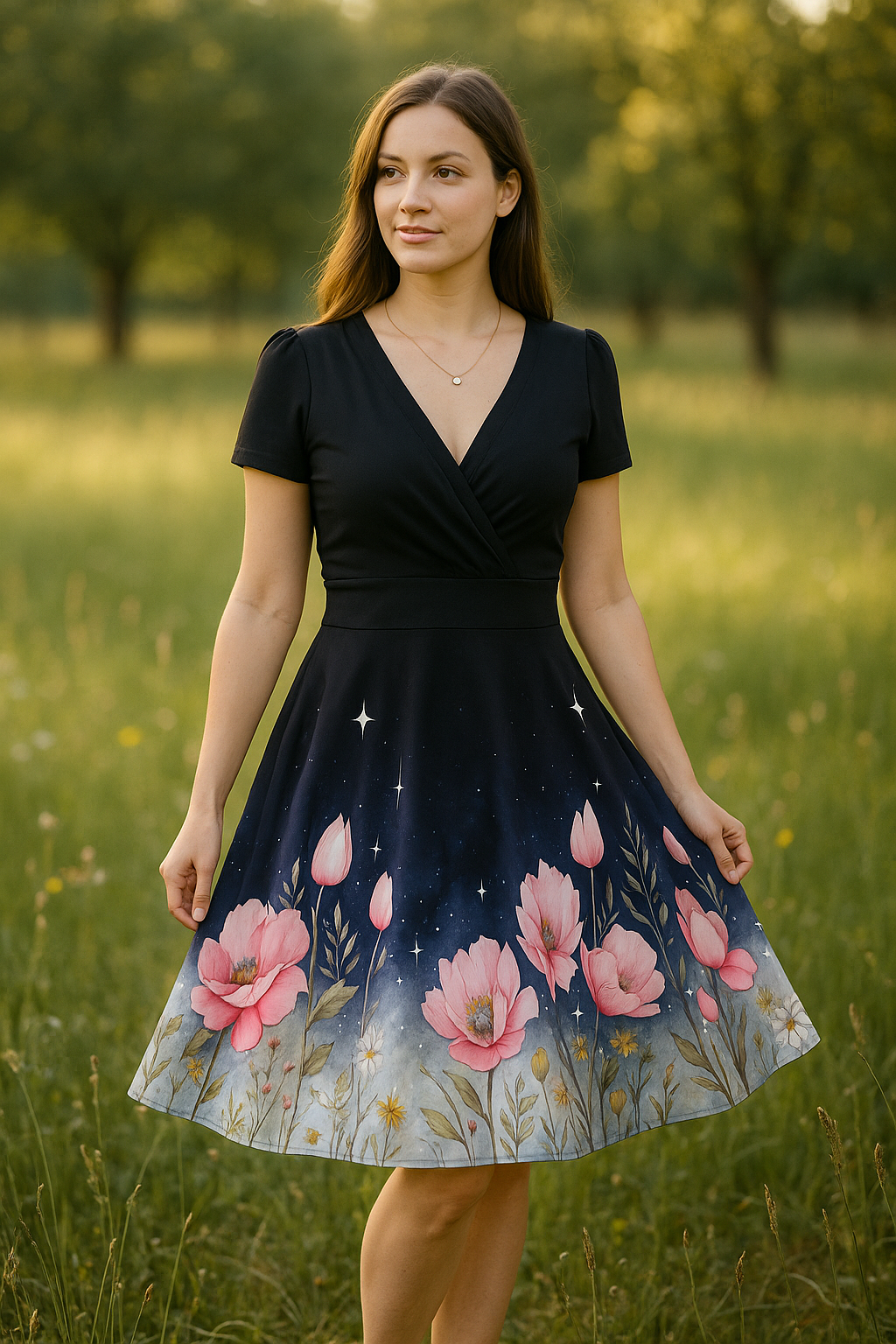 DÁMSKÉ HANDMADE ŠATY MARYLYN KVĚTY VEL.38-40