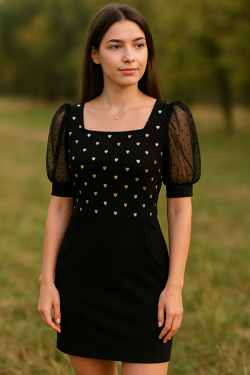 DÁMSKÉ HANDMADE AUDREY ŠATY SRDÍČKA VEL.38-40