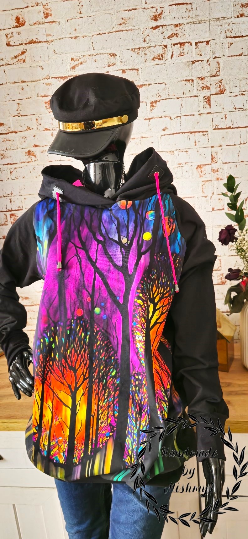 DÁMSKÁ HANDMADE MIKINA STROMY  VEL.44-46 / XXL