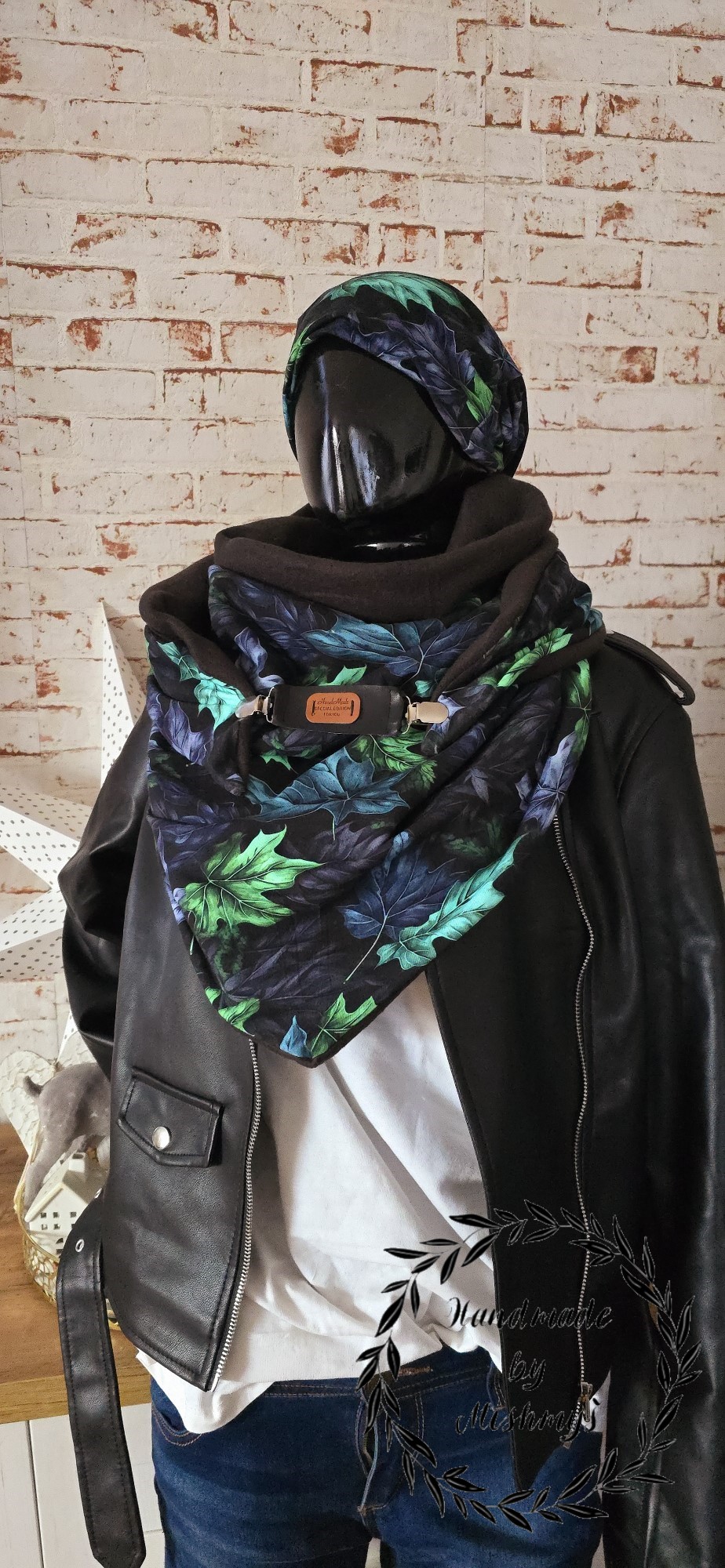 HANDMADE MAXI  ŠÁTEK LISTY
