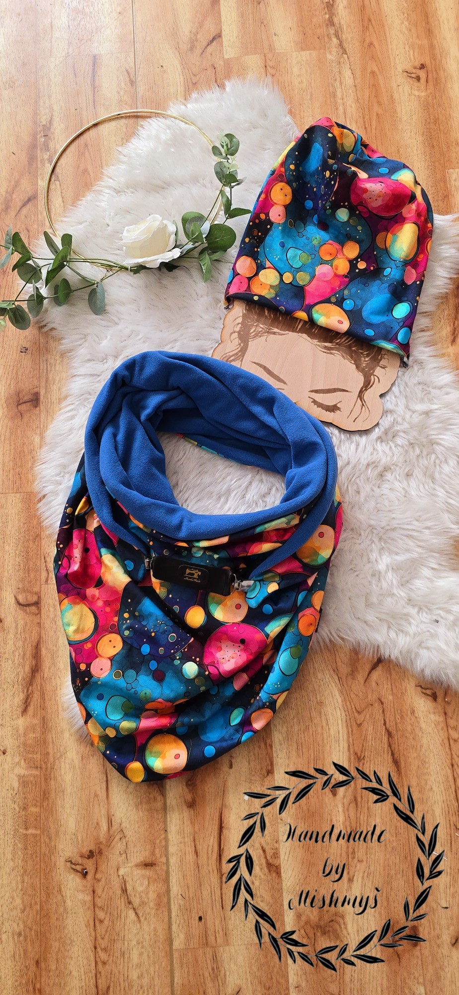HANDMADE MAXI ŠÁTEK BAREVNÝ ABSTRAKT