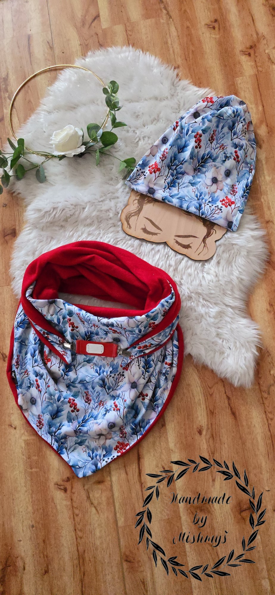 HANDMADE MAXI  ŠÁTEK ZIMNÍ KVĚTY
